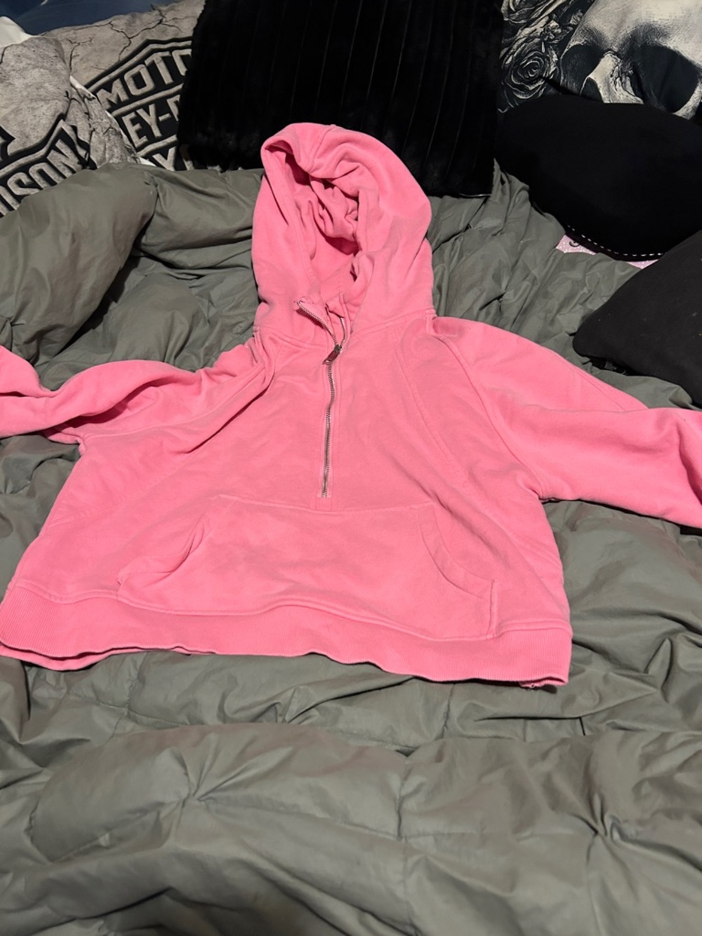 Pink Half-Zip Hoodie